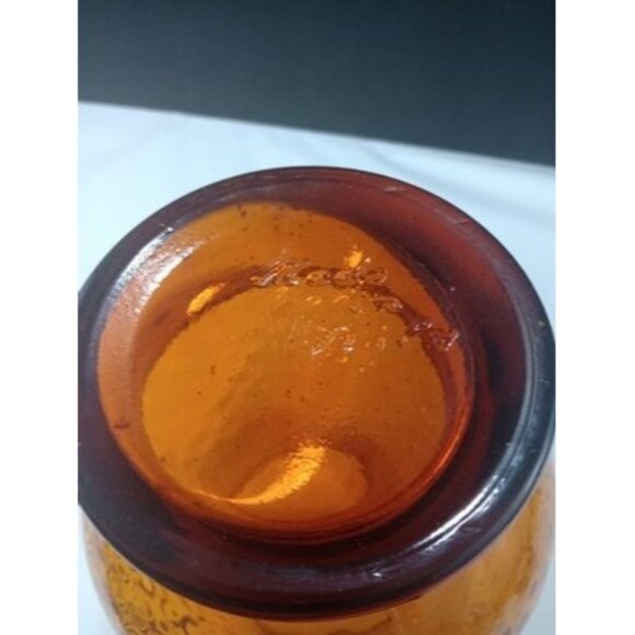 Empoli Amber Art Glass Vase/Candle Holder Signed Made In italy - Picture 3 of 7